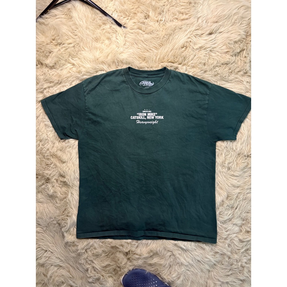 Mike Tyson Collection Iron Mike 1986 Catskill NY Graphic T-Shirt Green XL